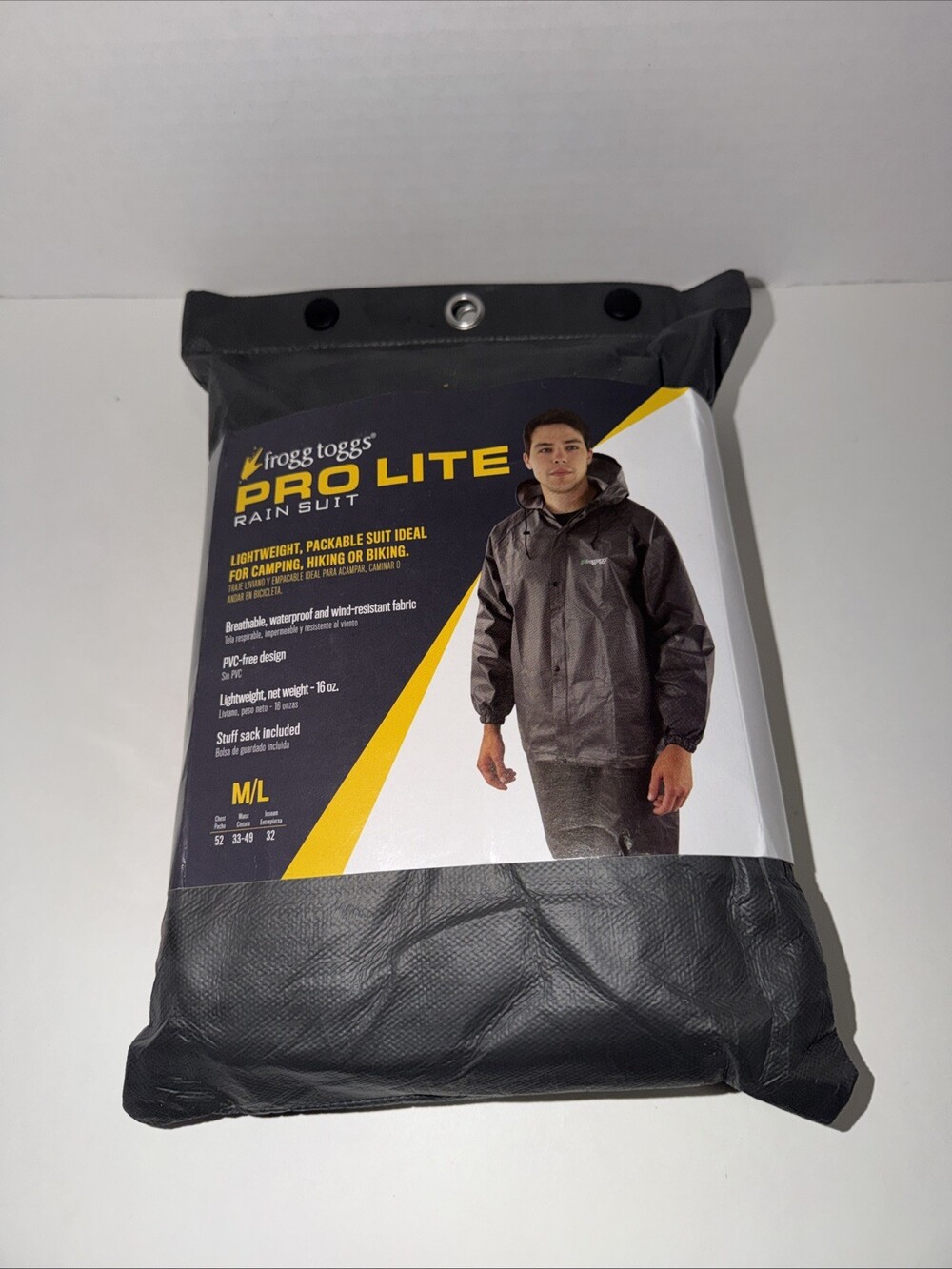 FROGG TOGGS PRO LITE Black/Stone Rain Suit Jacket/Pant Set MEN’S Size M/L New